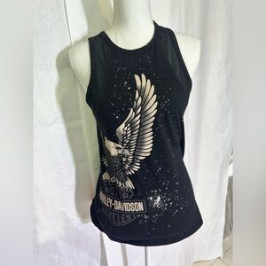 Harley-Davidson Black Tank Top with Eagle Graphic